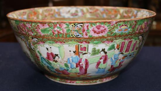 A Chinese Canton-decorated famille rose, mid 19th century, diameter 30cm